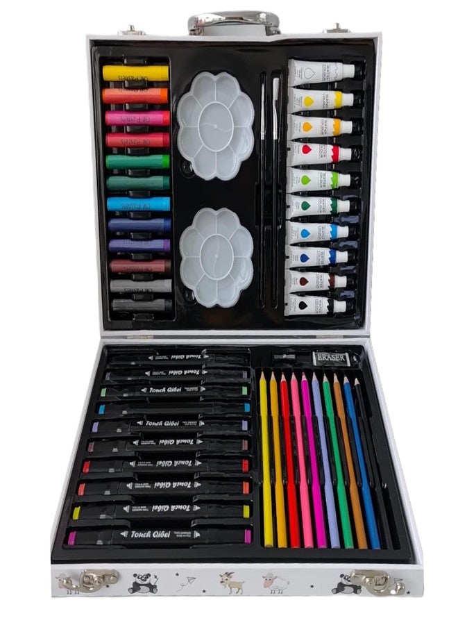 WONDERSPROUT Wonder Sprout 88 pcs Art Kit for Kids with Multicolor Briefcase [Animal Theme] White - Image 5